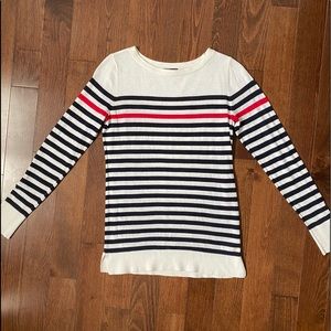 Nautica thin sweater, 100% cotton, striped, M